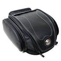 Water-Resistant Motorcycle Tail Bag with Expandable Storage 0