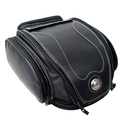 Water-Resistant Motorcycle Tail Bag with Expandable Storage 0