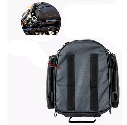 Water-Resistant Motorcycle Tail Bag with Expandable Storage 4