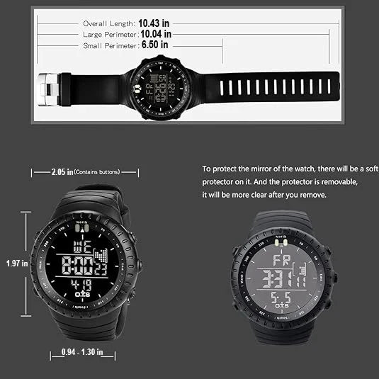 Waterproof Men's Digital Sports Watch - Henry 8