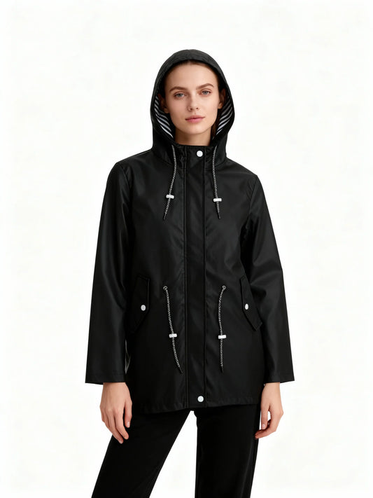 Weatherproof coat with hood 3