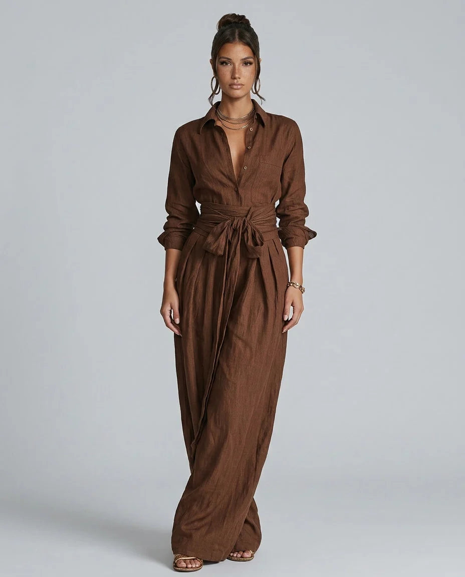 Willa Wide Leg Jumpsuit | Cotton-Linen, Elegant Relaxed Fit for Women 1