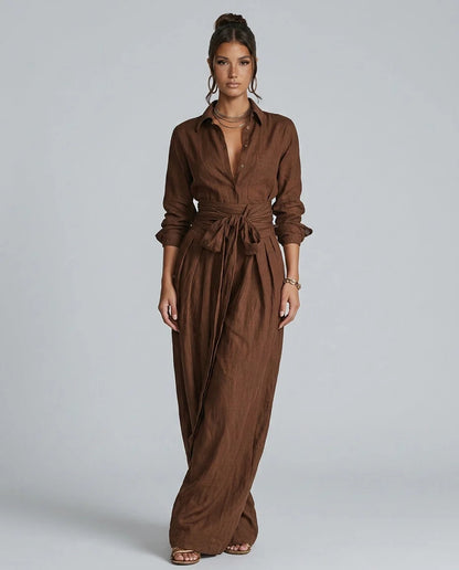 Willa Wide Leg Jumpsuit | Cotton-Linen, Elegant Relaxed Fit for Women 1