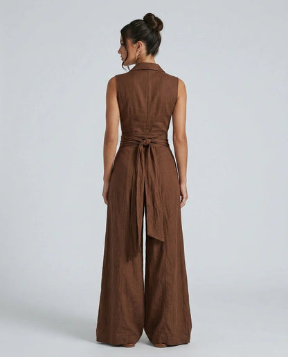 Willa Wide Leg Jumpsuit | Cotton-Linen, Elegant Relaxed Fit for Women 2