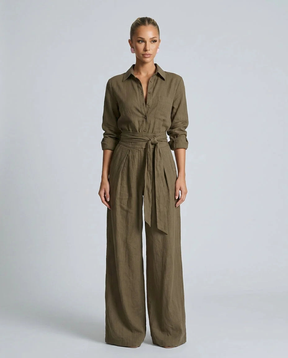 Willa Wide Leg Jumpsuit | Cotton-Linen, Elegant Relaxed Fit for Women 5