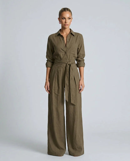 Willa Wide Leg Jumpsuit | Cotton-Linen, Elegant Relaxed Fit for Women 5