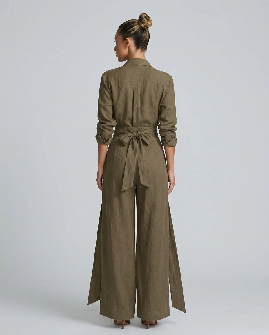 Willa Wide Leg Jumpsuit | Cotton-Linen, Elegant Relaxed Fit for Women 6