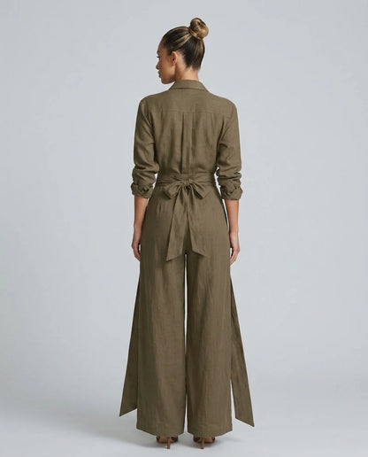 Willa Wide Leg Jumpsuit | Cotton-Linen, Elegant Relaxed Fit for Women 6