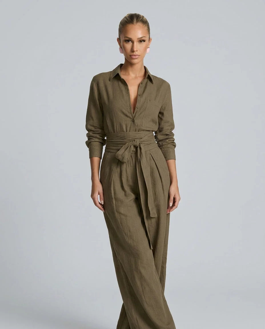 Willa Wide Leg Jumpsuit | Cotton-Linen, Elegant Relaxed Fit for Women 7