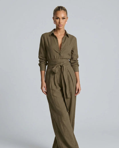 Willa Wide Leg Jumpsuit | Cotton-Linen, Elegant Relaxed Fit for Women 7
