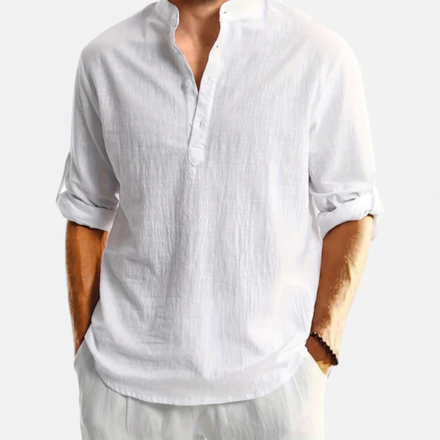 Wilson | Linen Henley Long Sleeve Shirt 2