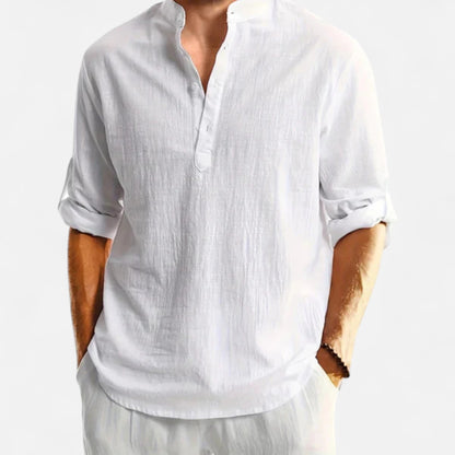 Wilson | Linen Henley Long Sleeve Shirt 2