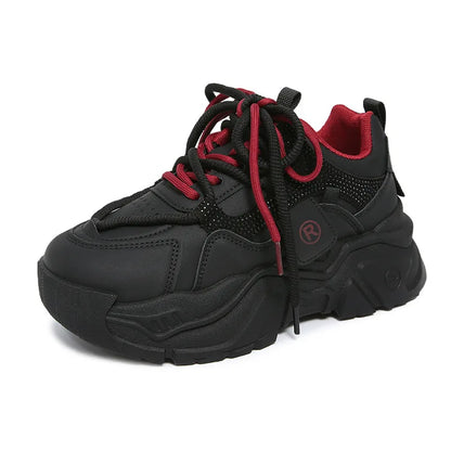 Women's Chunky Sneakers 2026 New Spring Autumn Thick Sole Versatile Casual Sneakers Hot Sale Fashion Lace Up Shoes for Women 7