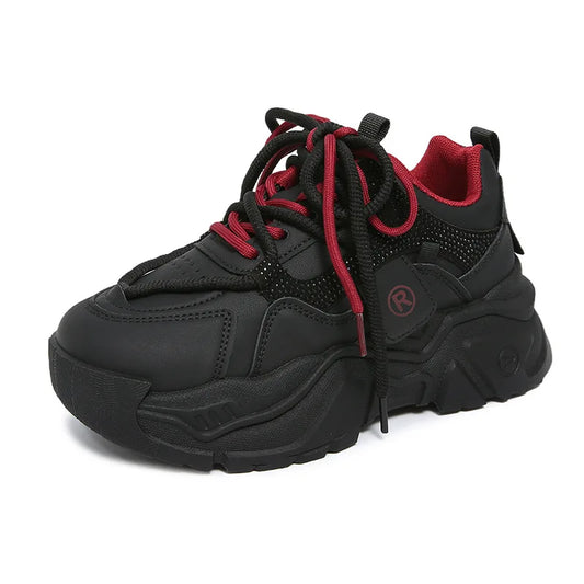 Women's Chunky Sneakers 2026 New Spring Autumn Thick Sole Versatile Casual Sneakers Hot Sale Fashion Lace Up Shoes for Women 7