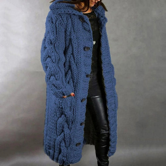 Women's Cozy Knit Hooded Cardigan
