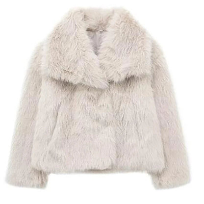 Women's Faux-Fur Short Jacket — Lightweight, Warm Winter Coat for Chic High-Street Fashion