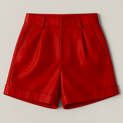 Women's High-Waisted Leather Shorts 5