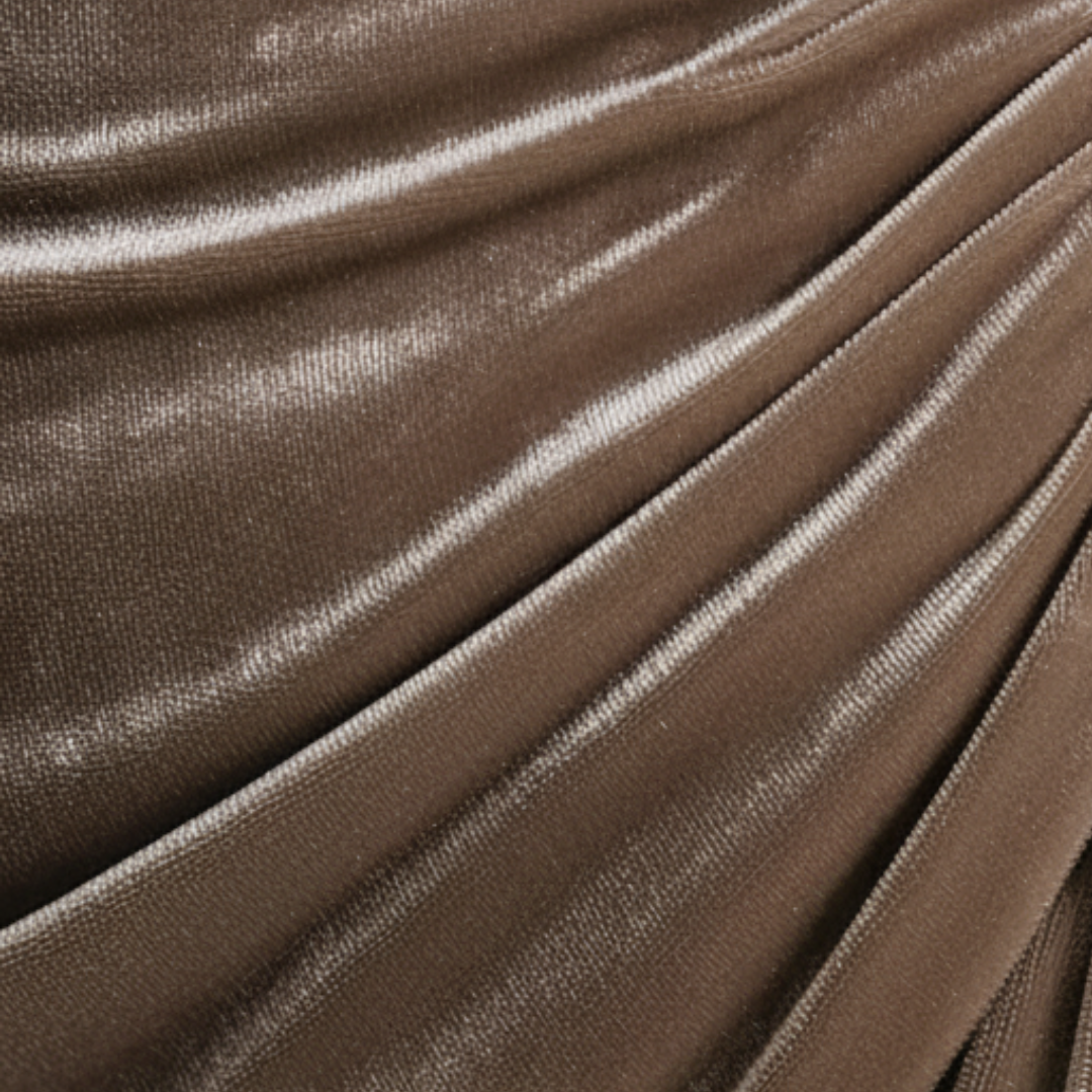 Women's Long Dress with Draped Neckline 2