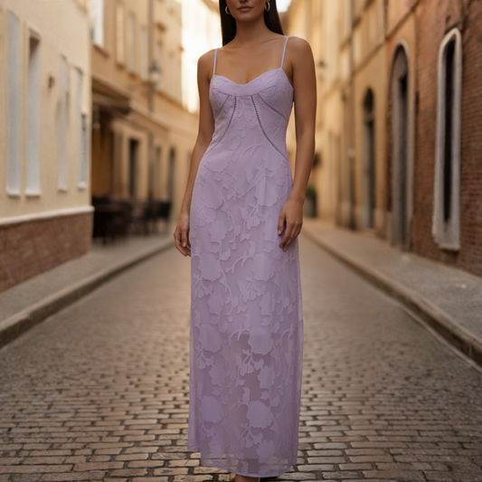 Women's Maxi Dress in Lace with Thin Straps 6