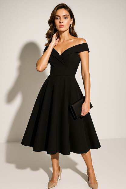 Women’s Off-Shoulder Midi Dress 0
