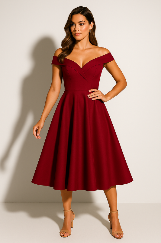 Women’s Off-Shoulder Midi Dress 4