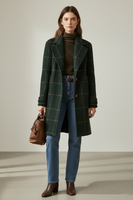 Women's Retro Lapel Plaid Tweed Coat 0
