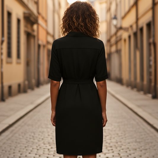 Women's Shirt Dress High-Quality Material Three-Quarter Sleeves 2