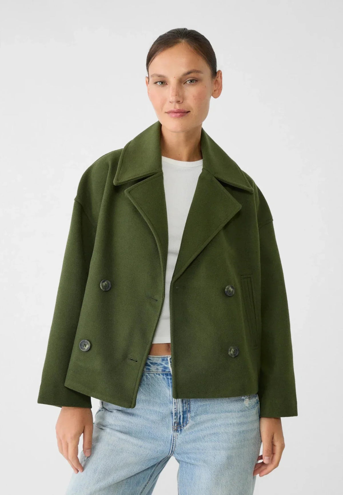 Women's short-cut, double-breasted jacket | EB 2