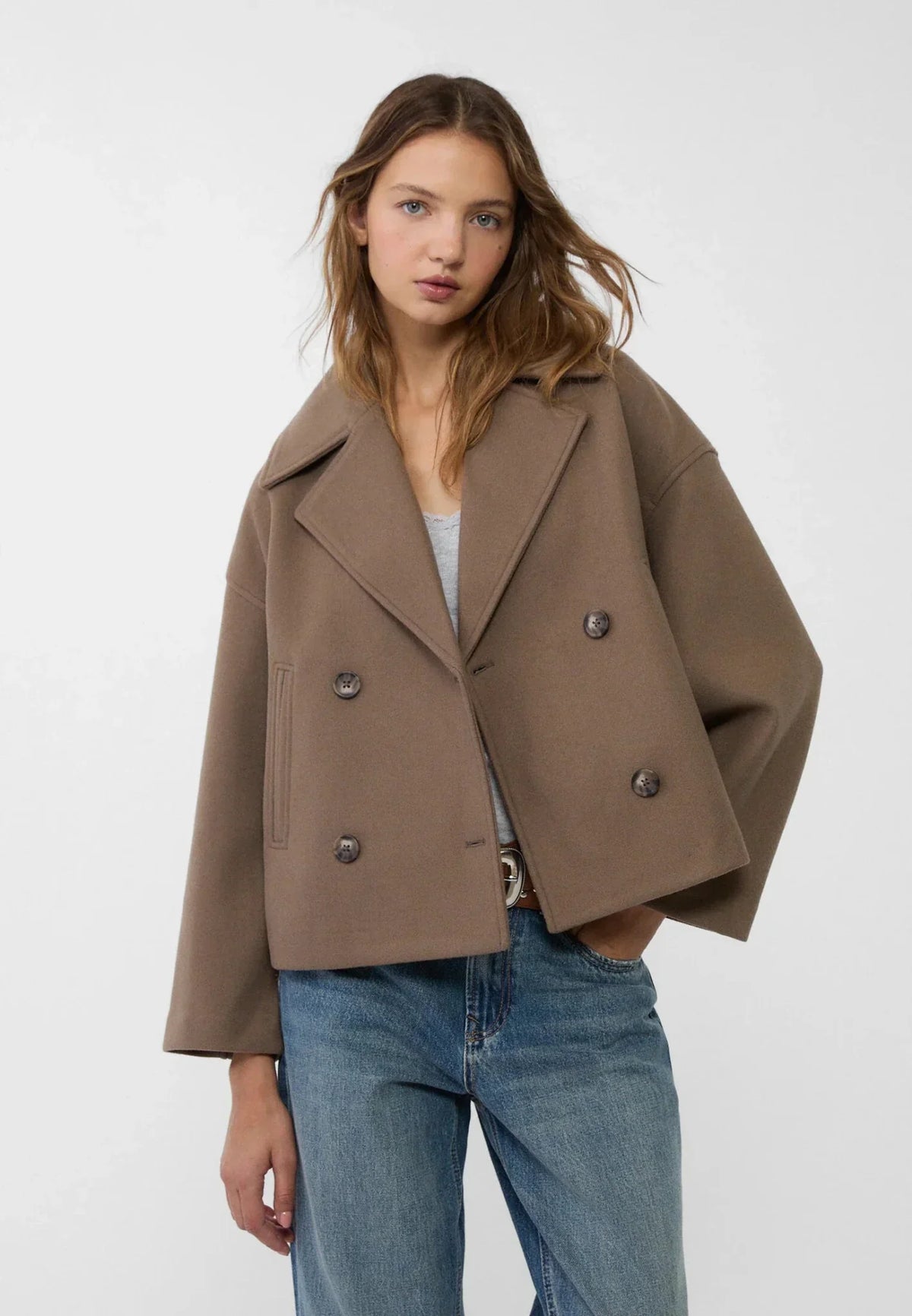 Women's short-cut, double-breasted jacket | EB 3
