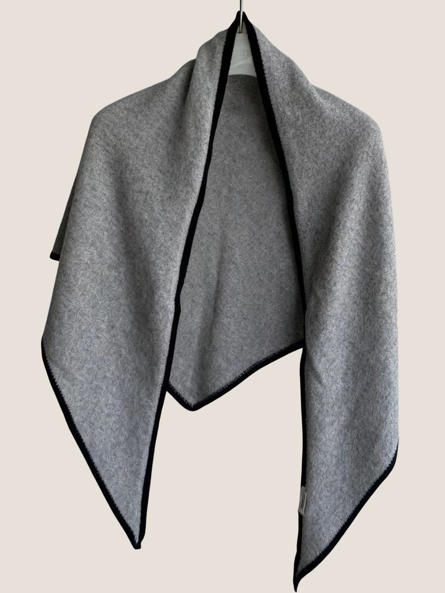 Wool Contrast Stitch Shawl Scarf 1