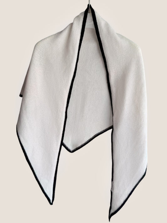 Wool Contrast Stitch Shawl Scarf 2