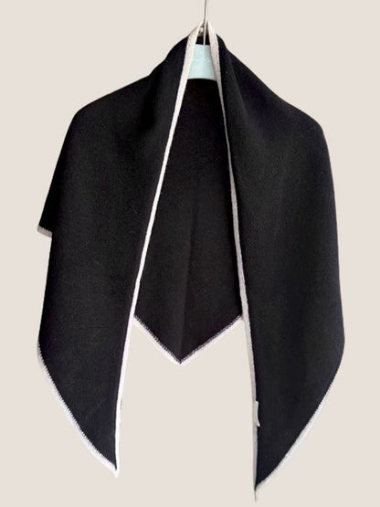 Wool Contrast Stitch Shawl Scarf 3