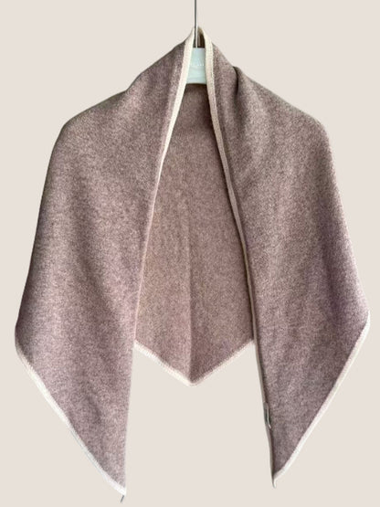 Wool Contrast Stitch Shawl Scarf 4