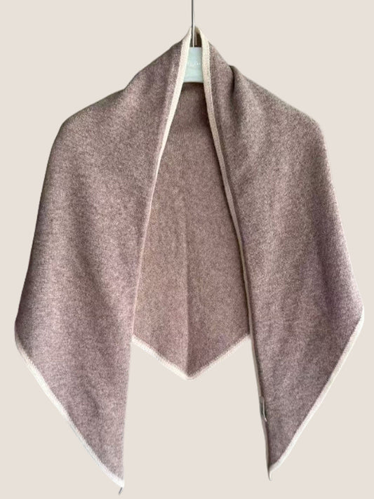 Wool Contrast Stitch Shawl Scarf 4