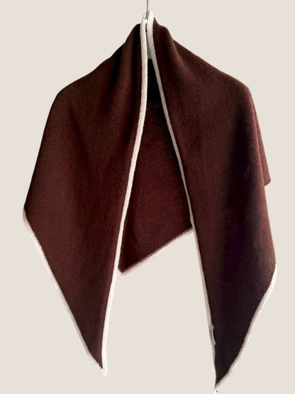 Wool Contrast Stitch Shawl Scarf 5