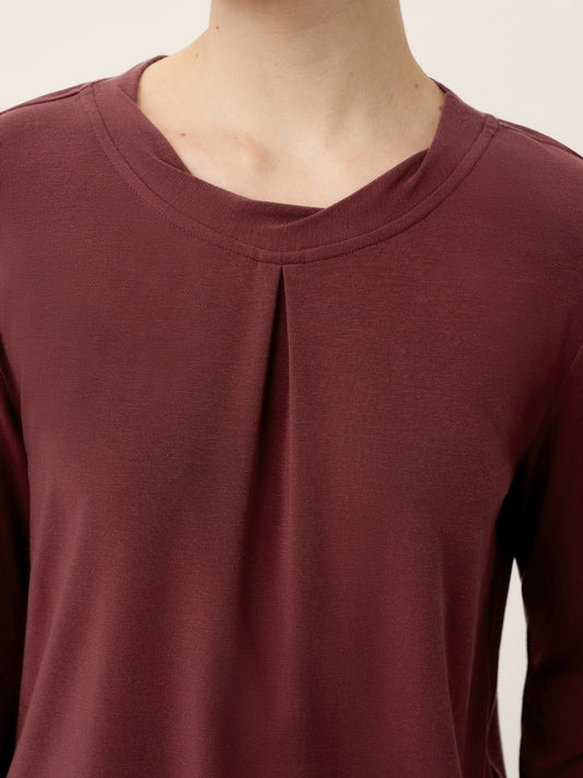 Wool Lyocell Twisted Neck Pullover Top NERISSA 6