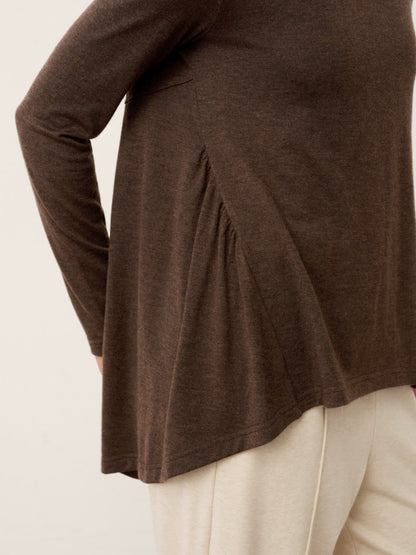 Wool Panelled Ruched Asymmetric Hem Top KALISTA 5