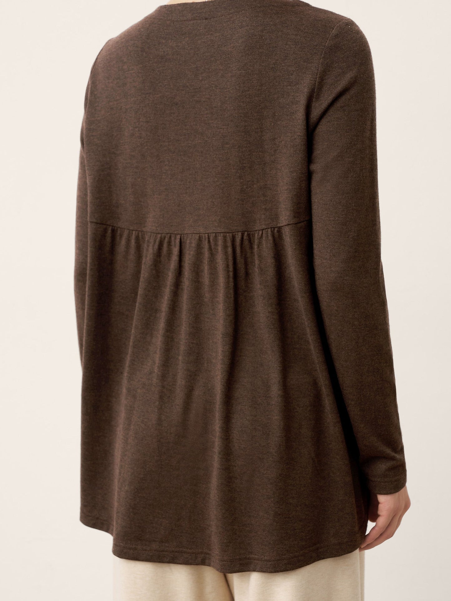 Wool Panelled Ruched Asymmetric Hem Top KALISTA 6