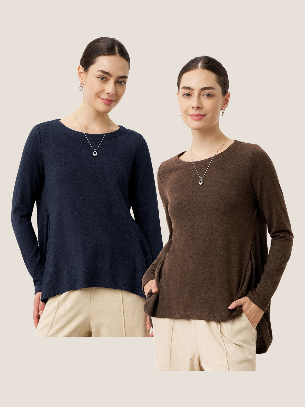 Wool Panelled Ruched Asymmetric Hem Top KALISTA 9