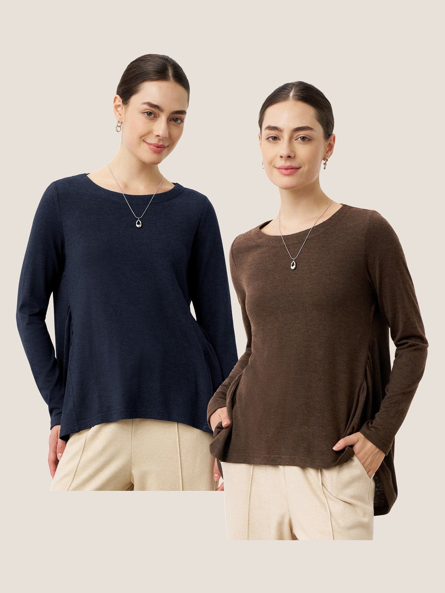 Wool Panelled Ruched Asymmetric Hem Top KALISTA 9