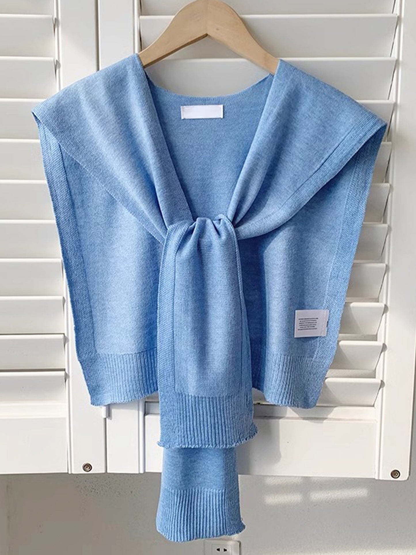 Wool Textured Knit Shawl Scarf 2