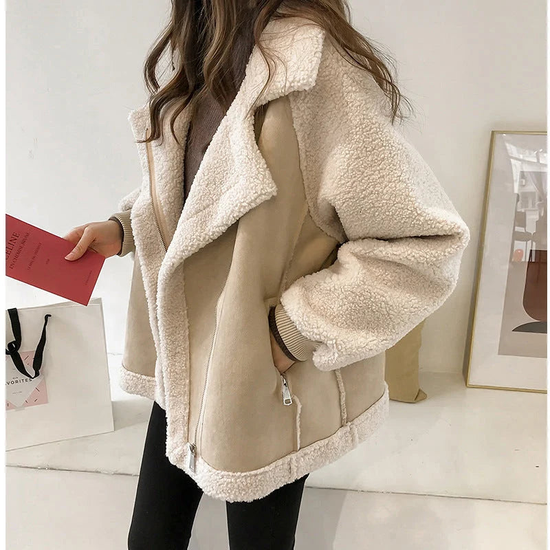 Wynn Plush Shearling Jacket | Oversized Aviator Winter Coat for Women 0