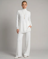 Wynna Knit Loungewear Set | Cozy Polyester, Relaxed Turtleneck & Wide-Leg Trousers 0