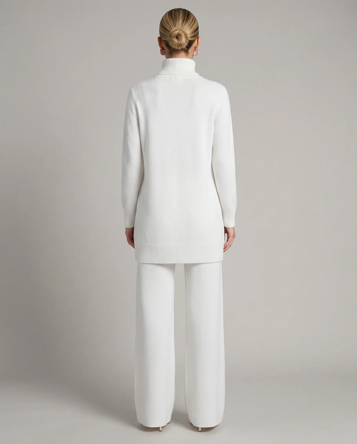 Wynna Knit Loungewear Set | Cozy Polyester, Relaxed Turtleneck & Wide-Leg Trousers 2