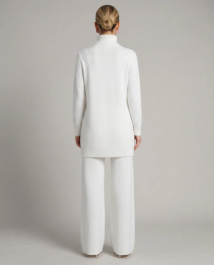 Wynna Knit Loungewear Set | Cozy Polyester, Relaxed Turtleneck & Wide-Leg Trousers 2
