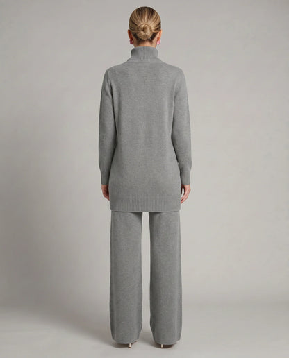 Wynna Knit Loungewear Set | Cozy Polyester, Relaxed Turtleneck & Wide-Leg Trousers 6