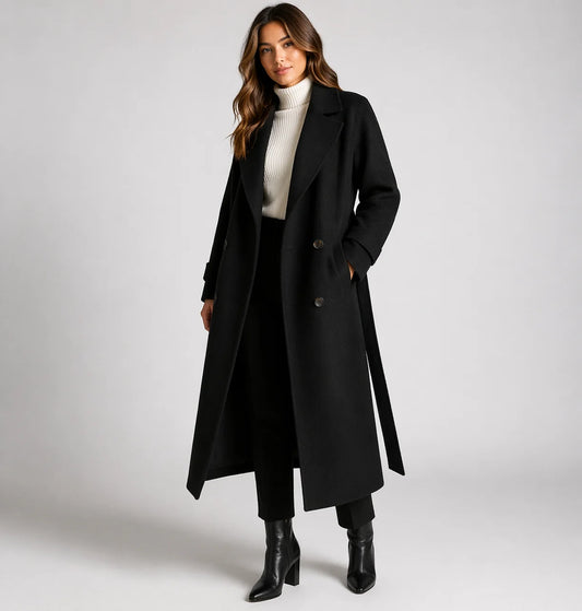 Wynora Wool Blend Overcoat | Double-Breasted Winter Coat for Women 1