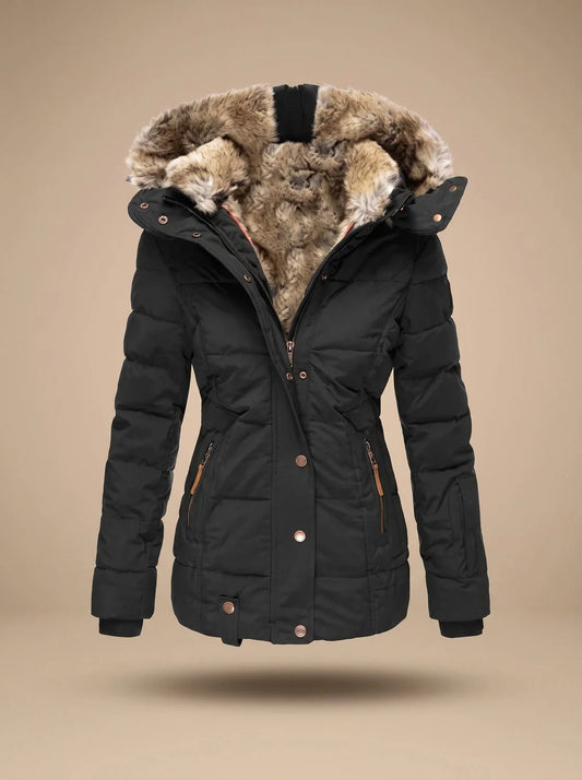 Wynter Long Puffer Coat | Quilted Insulation, Detachable Faux Fur Hood 0