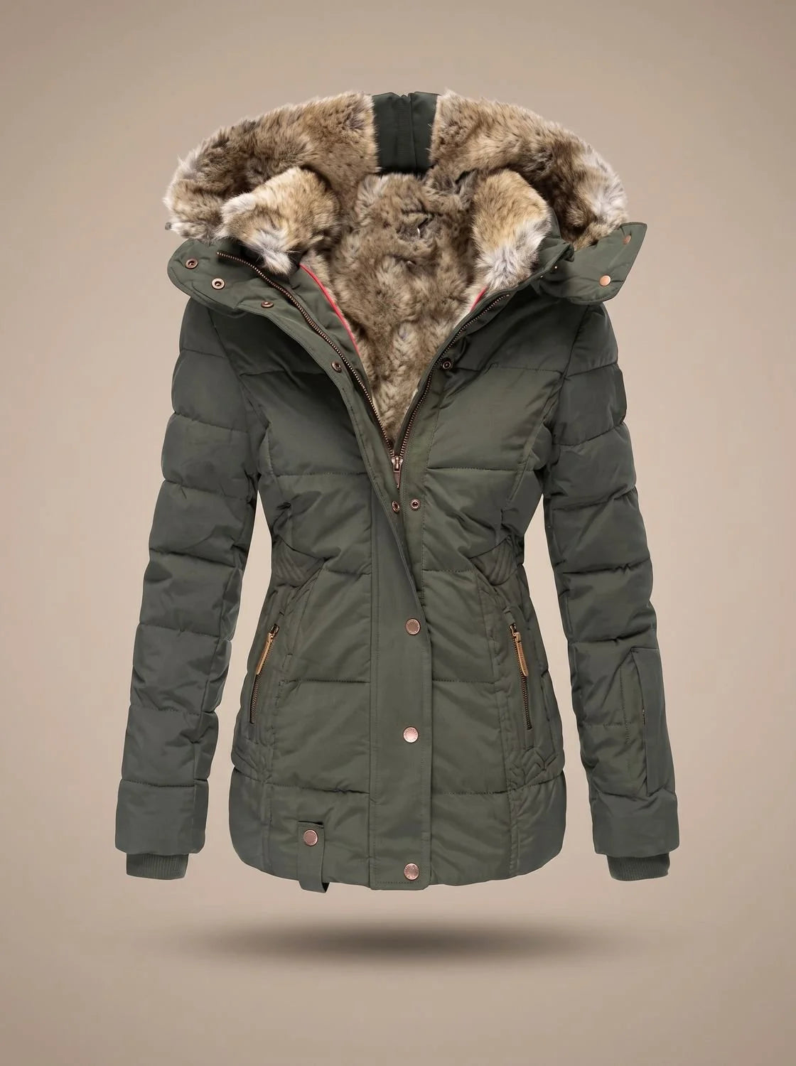Wynter Long Puffer Coat | Quilted Insulation, Detachable Faux Fur Hood 6