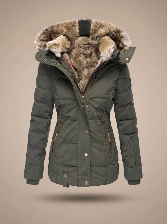 Wynter Long Puffer Coat | Quilted Insulation, Detachable Faux Fur Hood 6